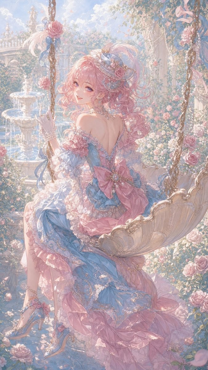 Rococo Pastel Court Illustration