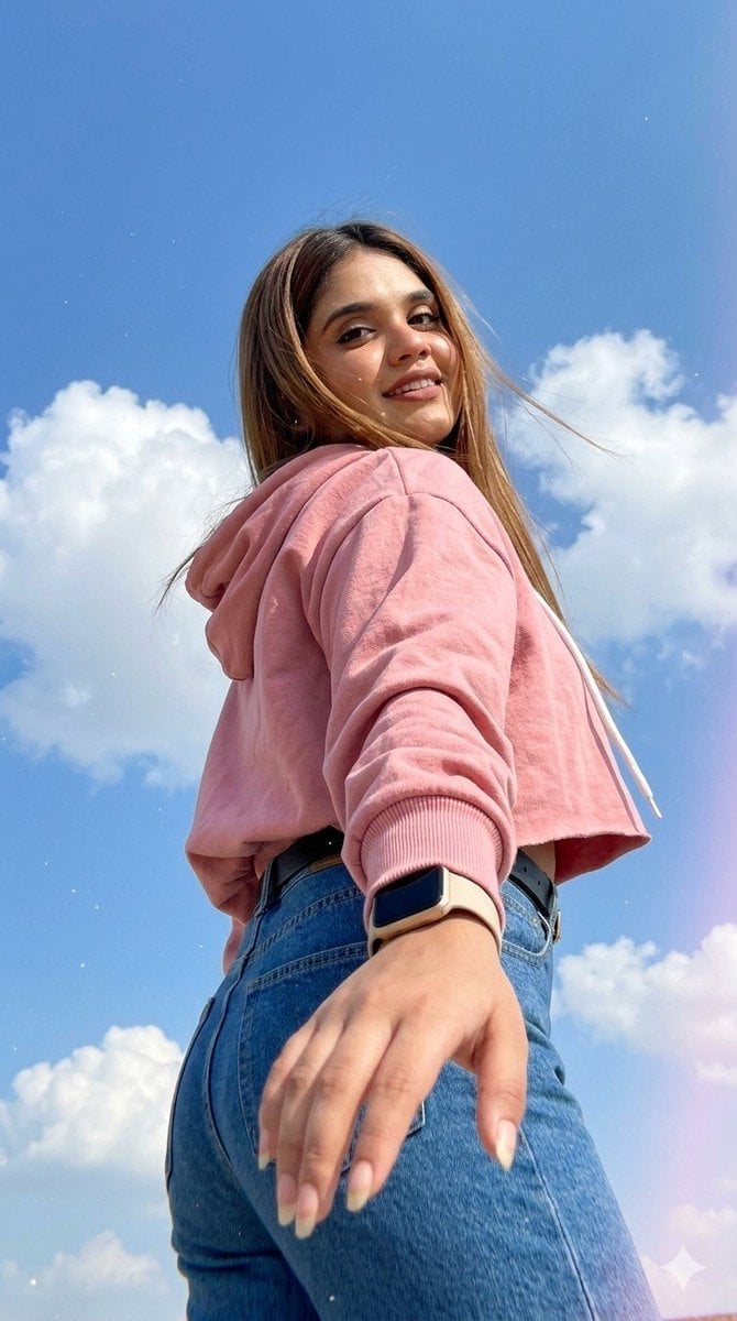 Low-Angle Casual Portrait