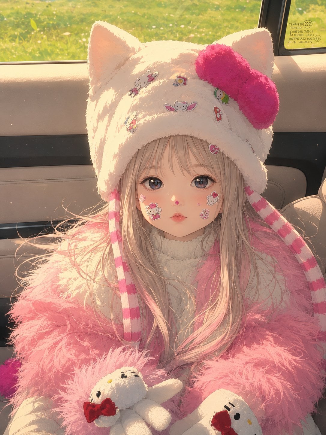 Cinematic Anime Girl in Car