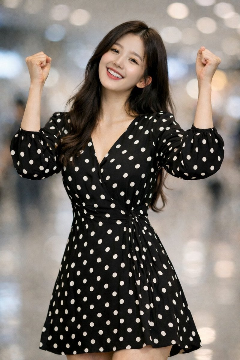 Elegant Polka Dot Fashion Portrait
