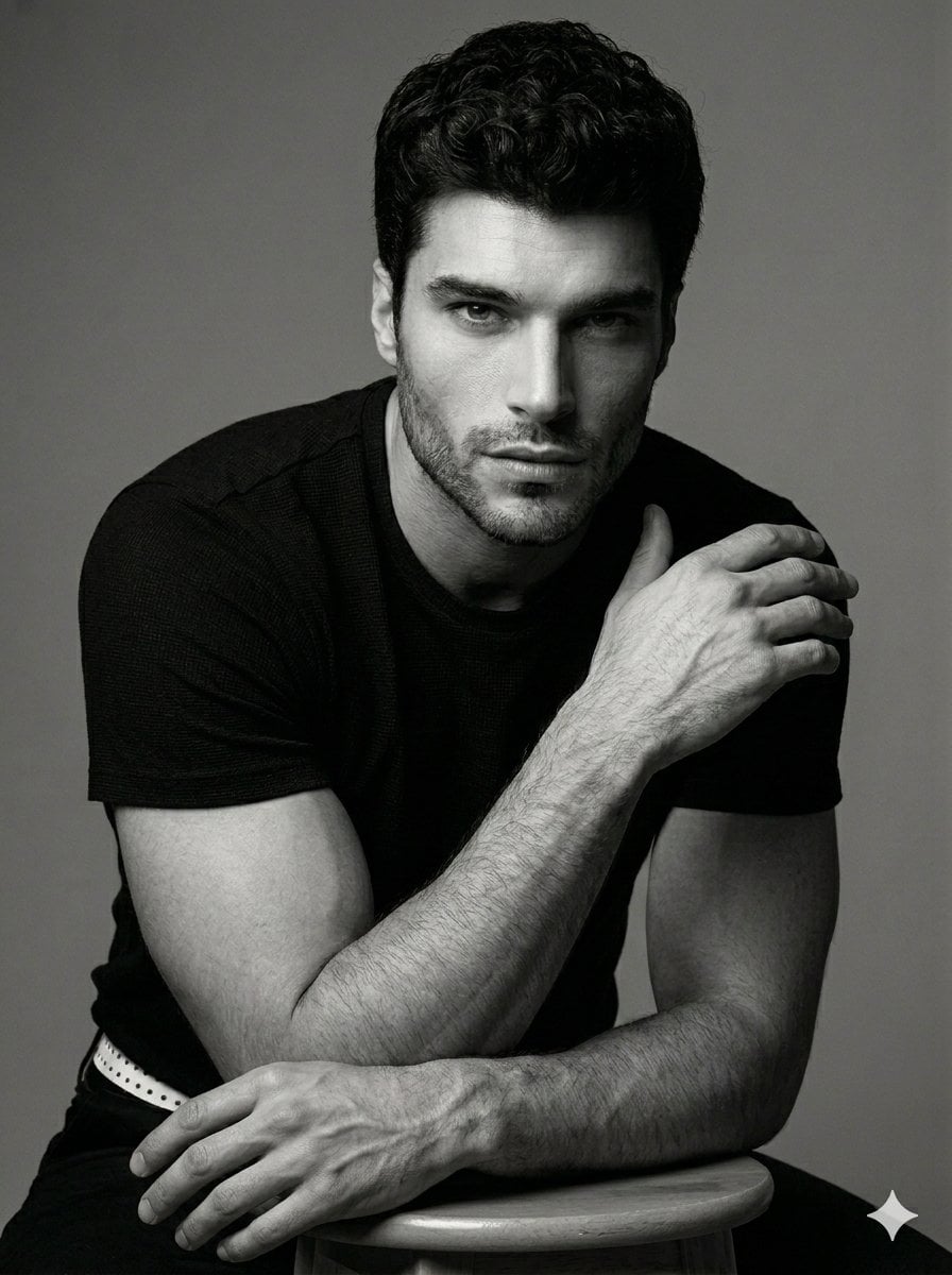 Monochrome Studio Portrait of a Man