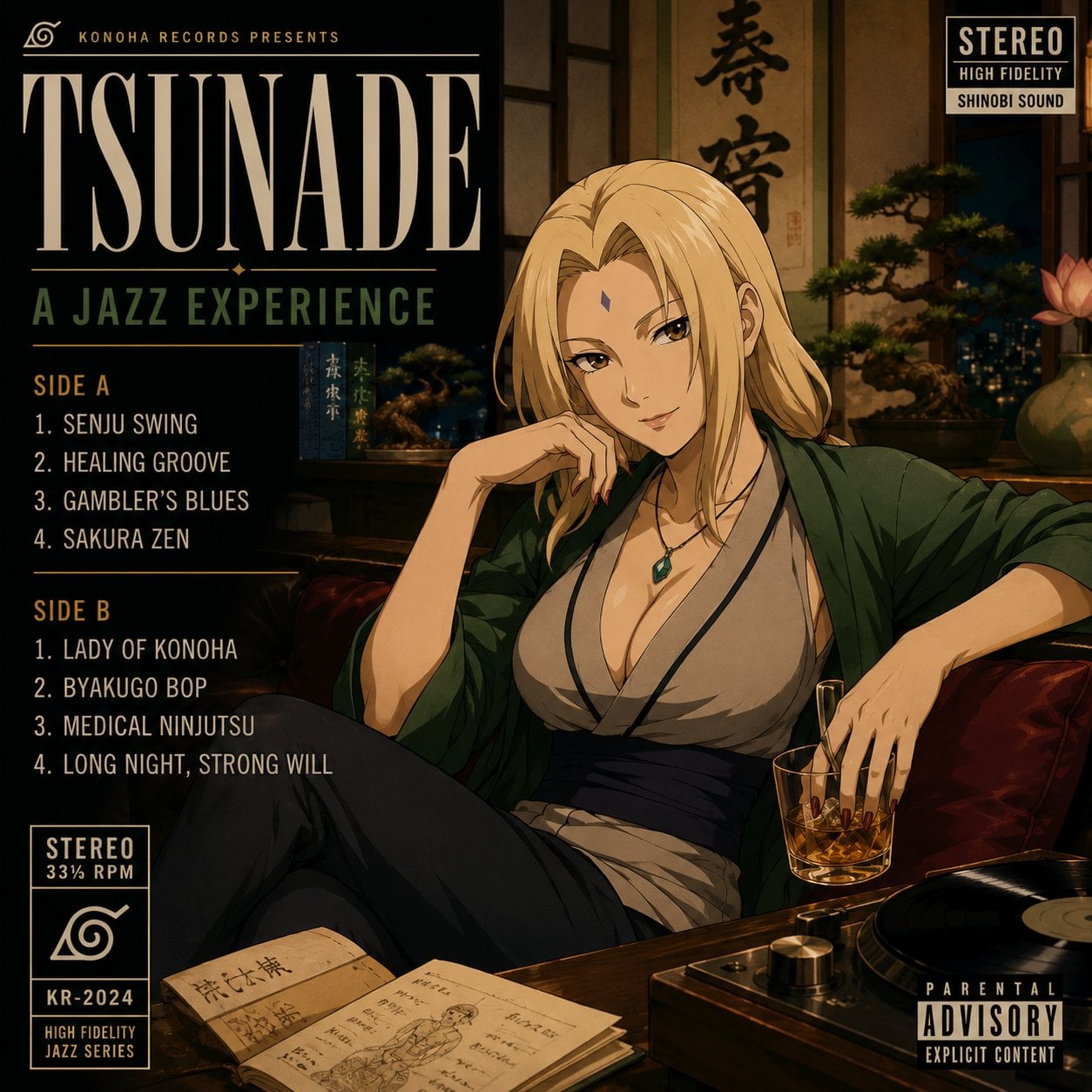 Vintage Jazz Anime Album Cover