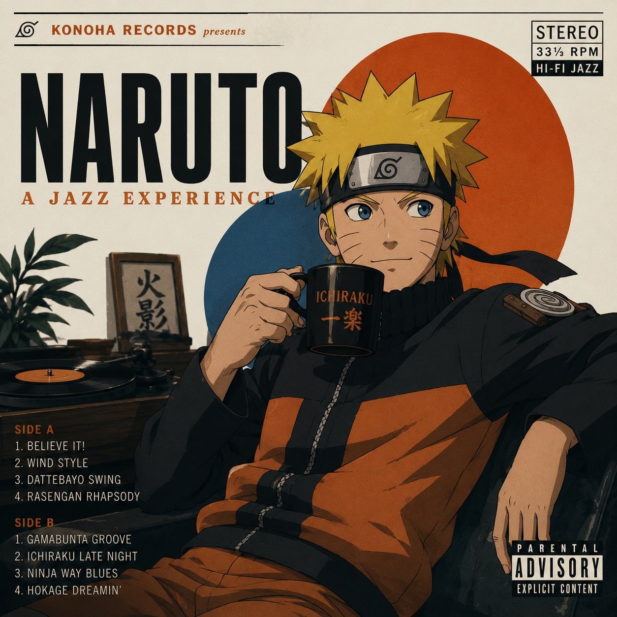 Vintage Jazz Anime Album Cover