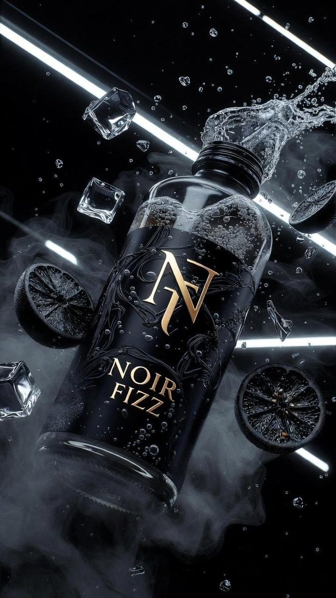 Luxury Black Soda Bottle Ad