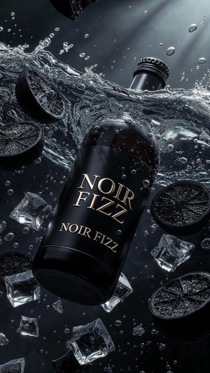 Luxury Black Soda Bottle Ad