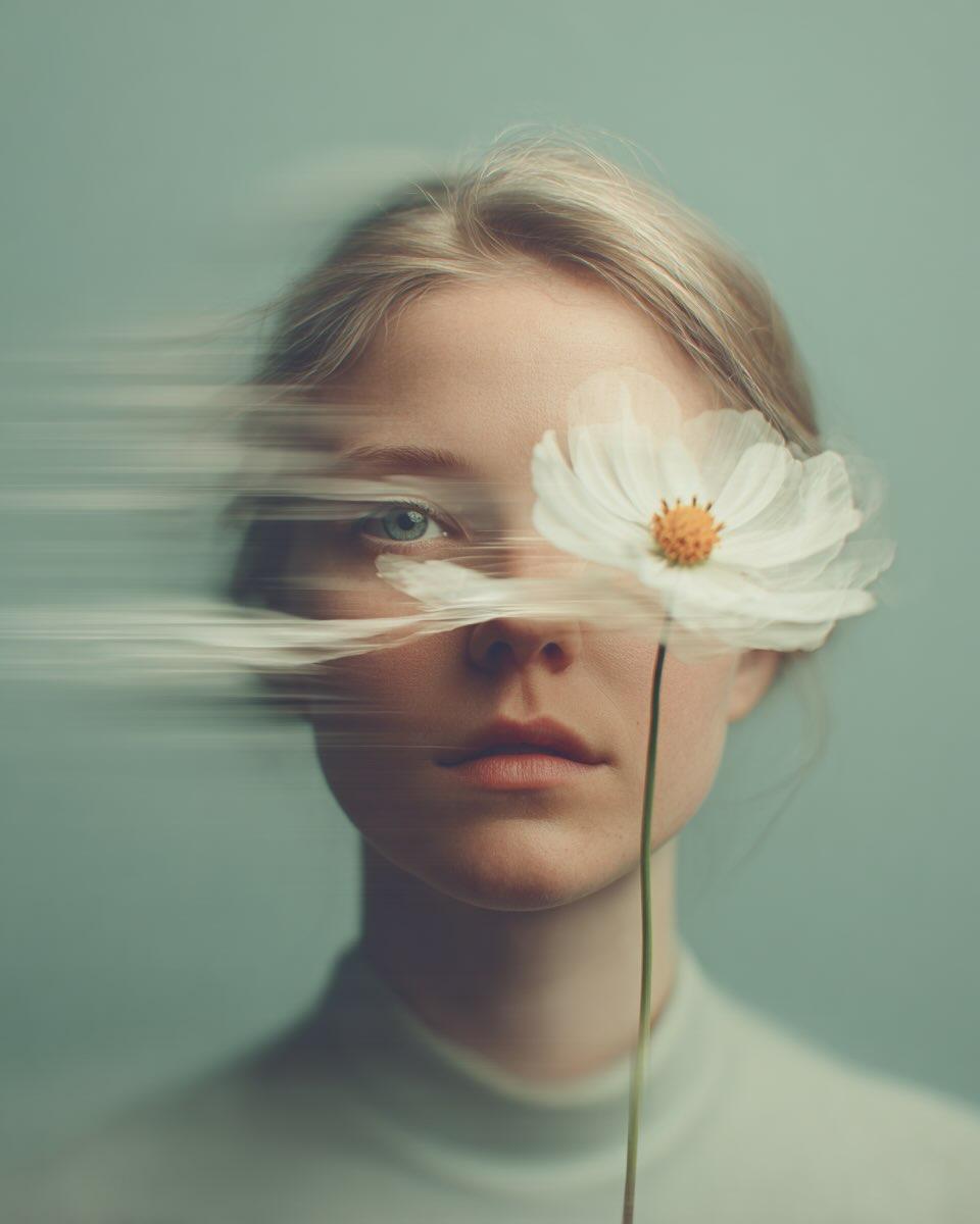 Ultra-realistic fine-art portrait of a young woman with so... preview