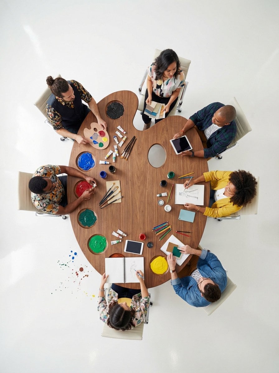 Top-Down Custom Conference Table Photography