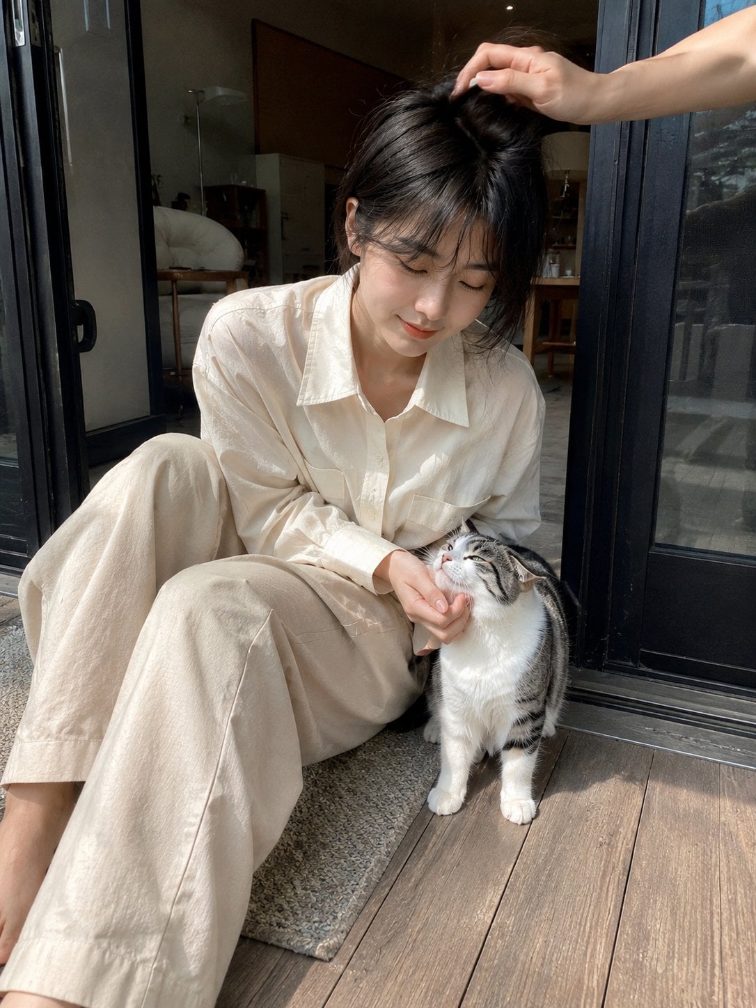 Candid Home Moment with Cat