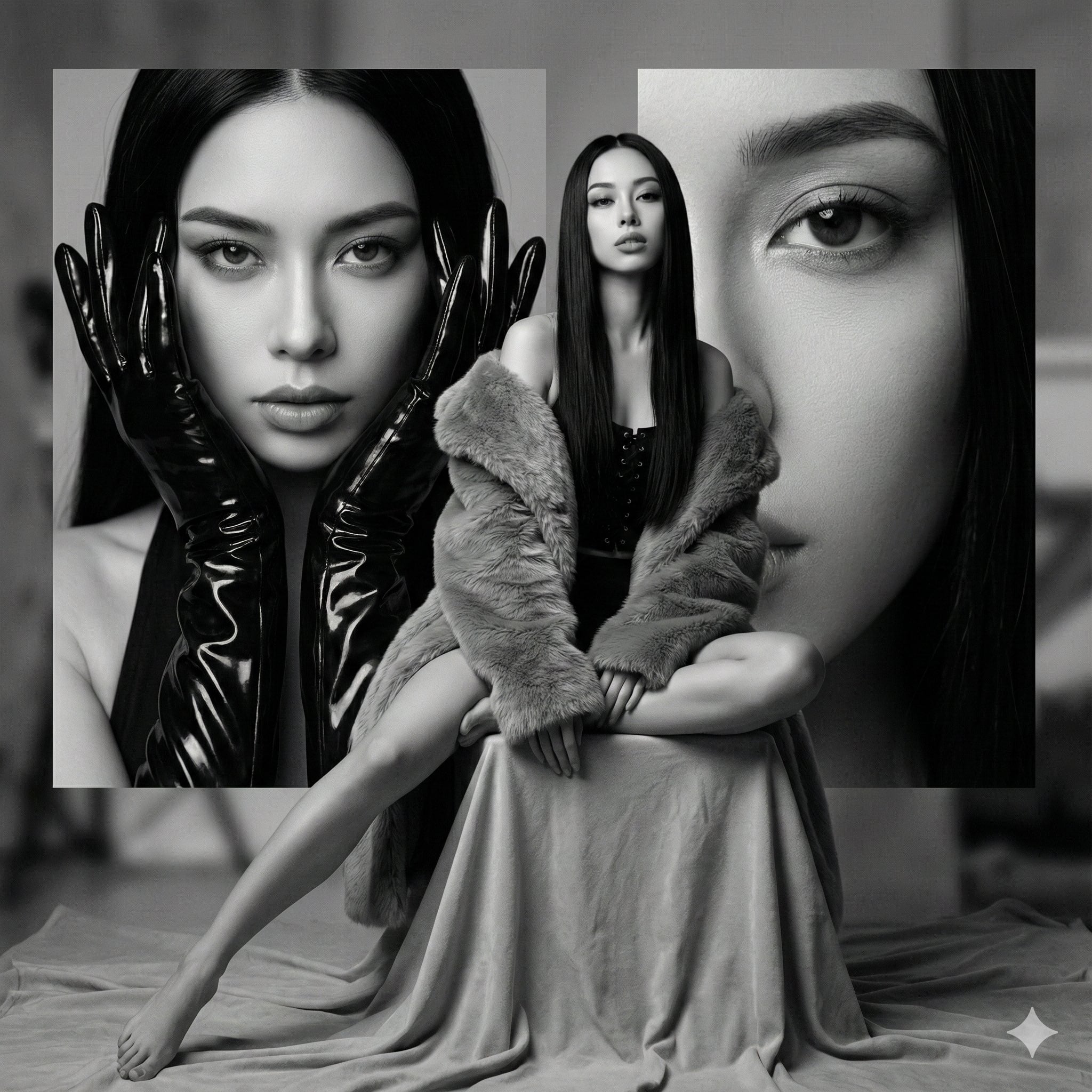 High-Fashion Monochrome Editorial Portrait