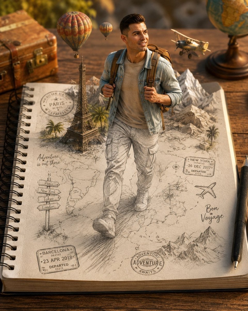 Sketch to Reality 3D Illusion