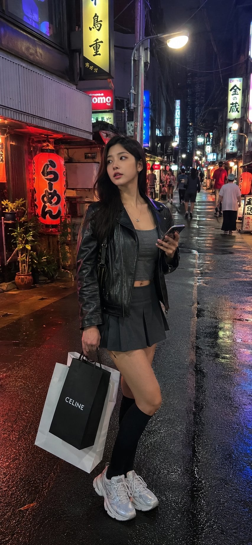 原宿霓虹街头时尚肖像