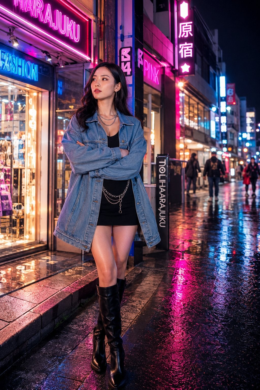 原宿霓虹街头时尚肖像