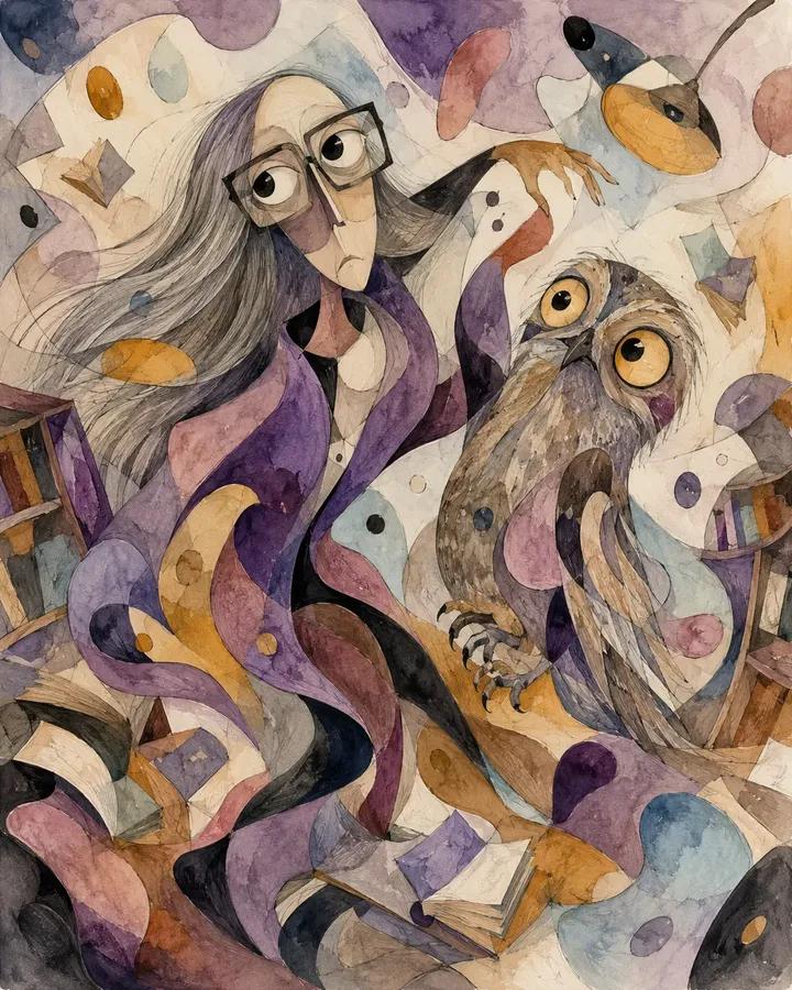 Biomorphic Mixed-Media Portrait