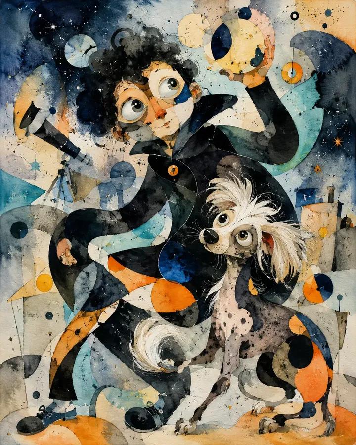 Biomorphic Mixed-Media Portrait