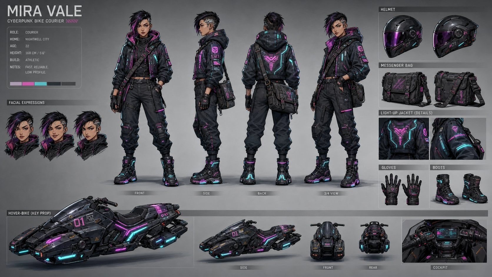 Cyberpunk Bike Courier Animation