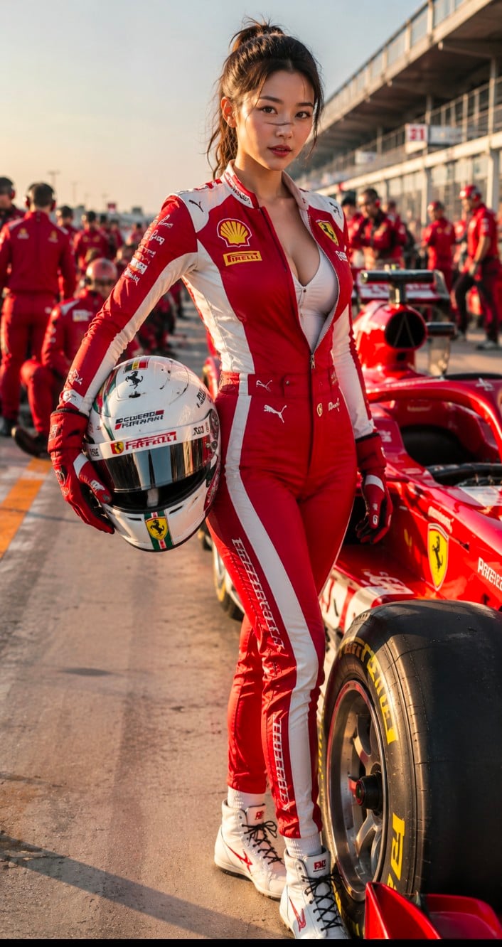 Cinematic Formula 1 Racing Girl Portrait