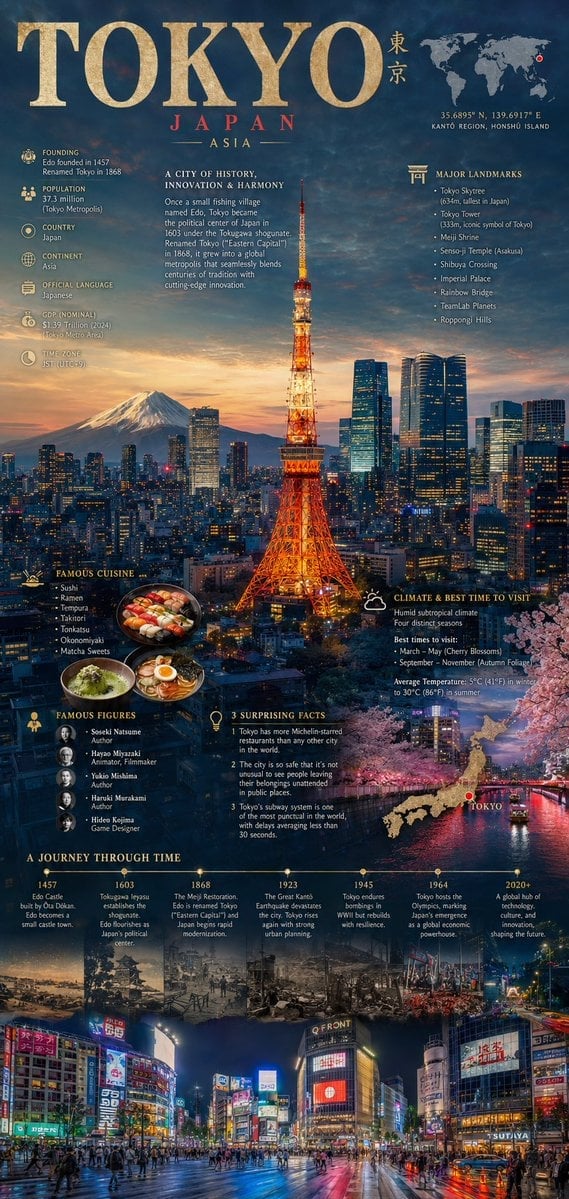 Cinematic City Infographic Poster
