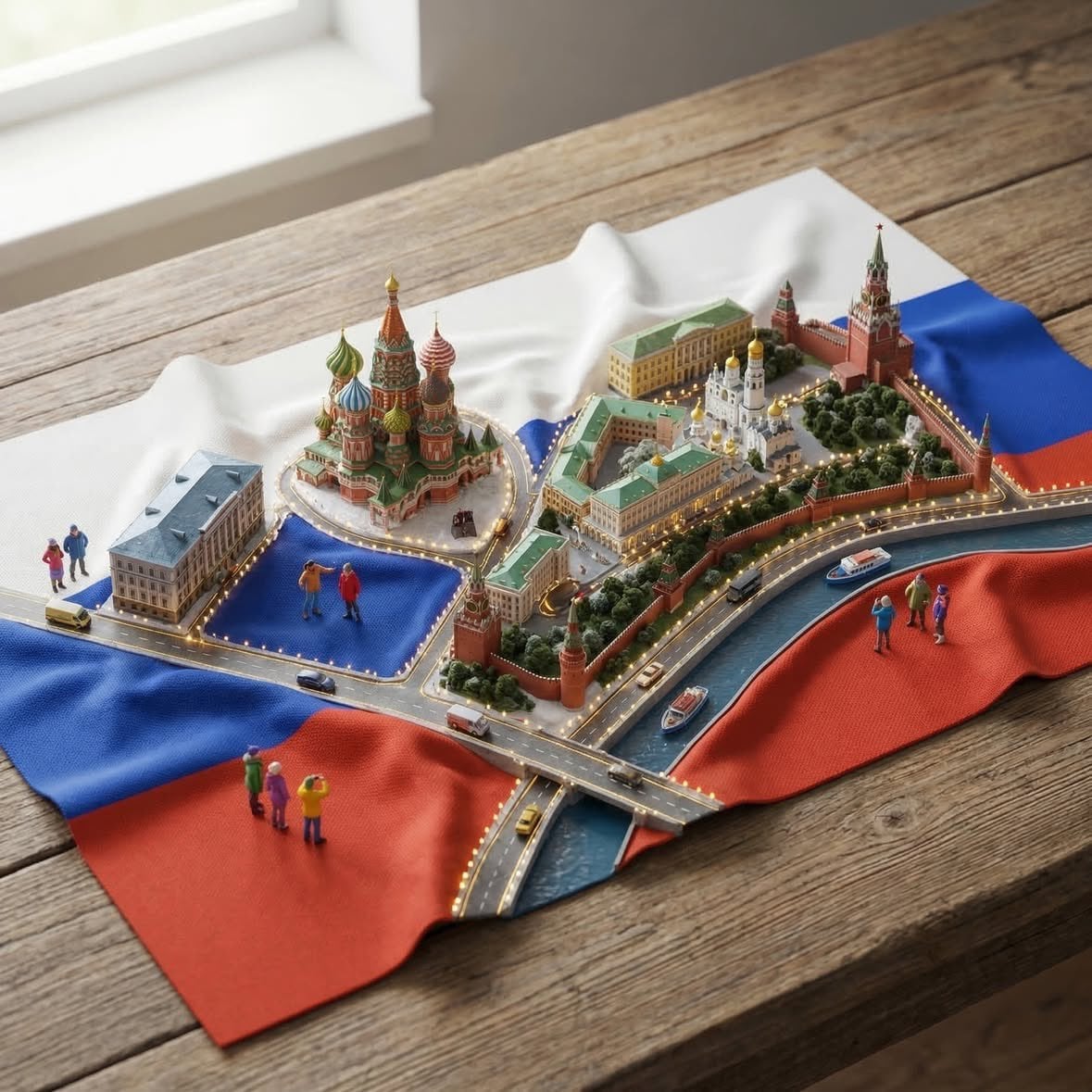 Miniature Paris Flag Cityscape
