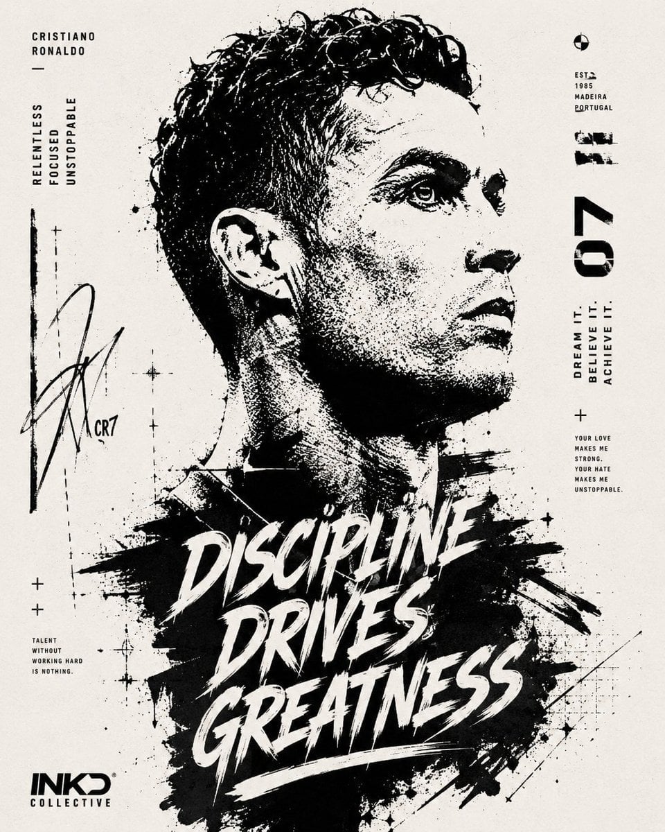 Typographic Silhouette Portrait Poster