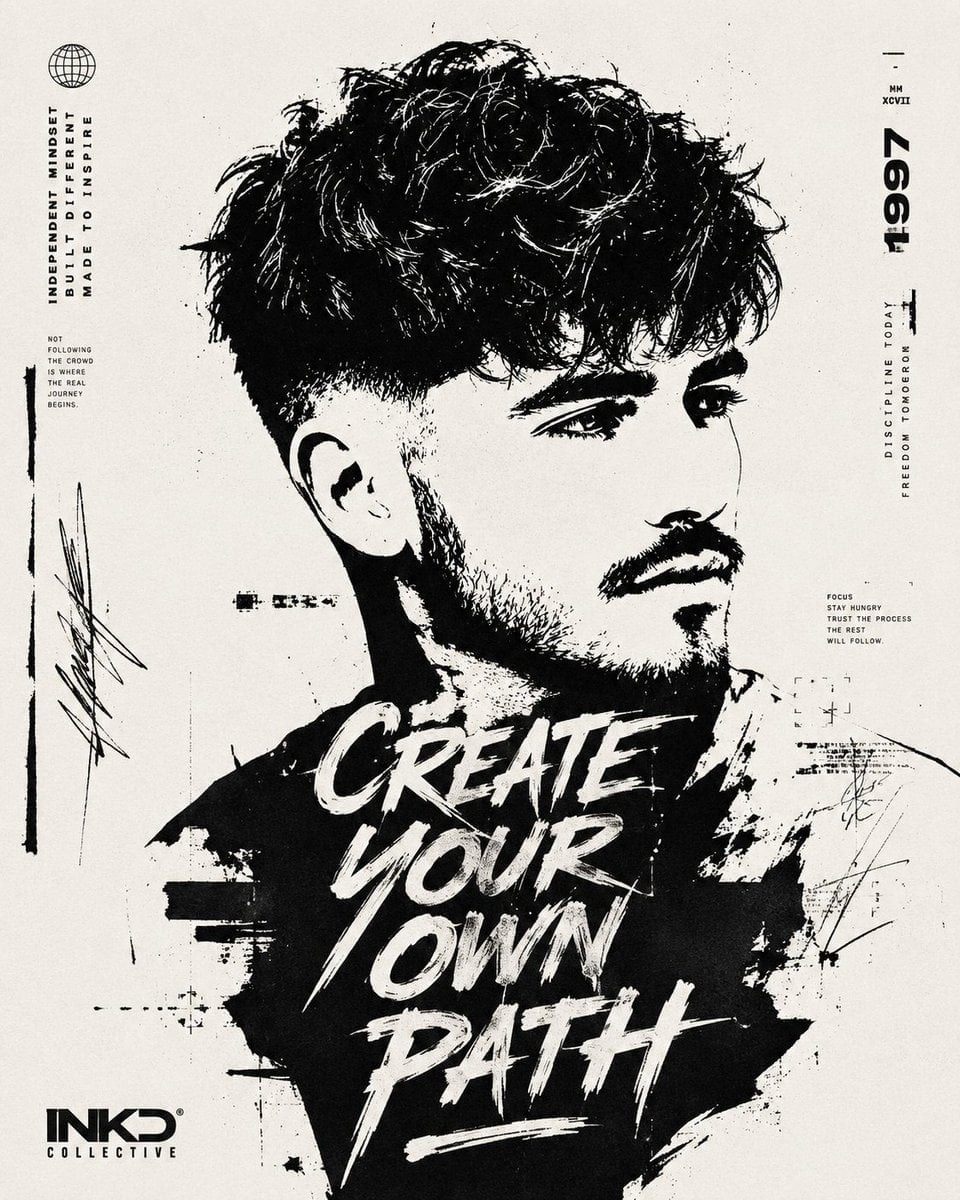 Typographic Silhouette Portrait Poster