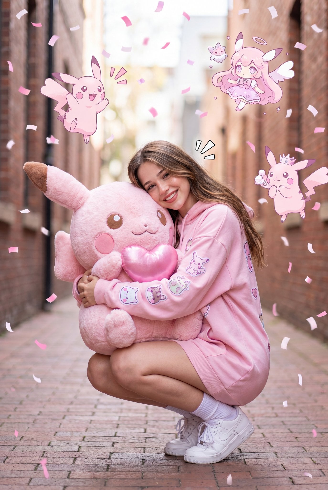 Kawaii Pink Alleyway Portrait