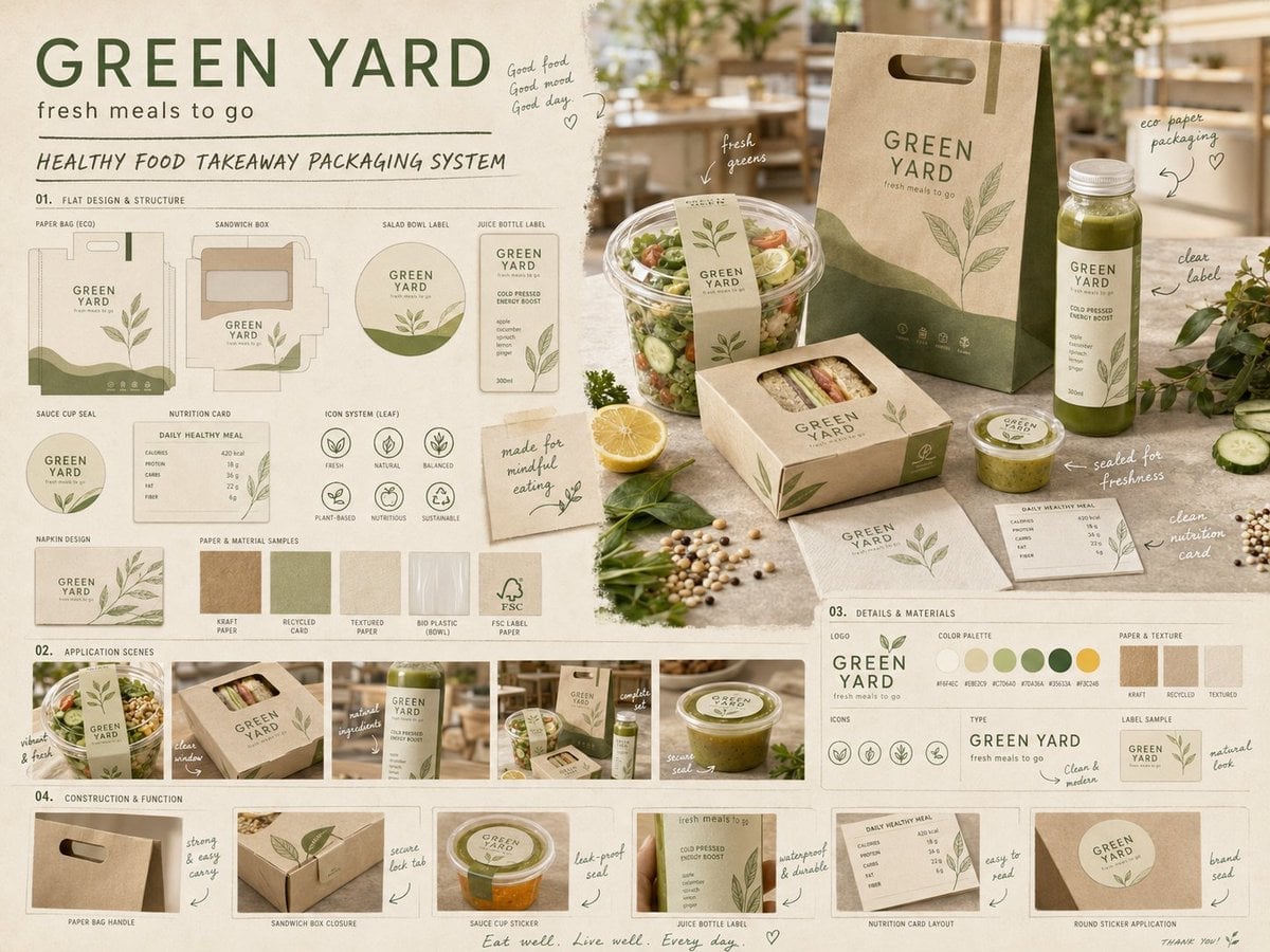 Brand Takeaway Packaging Design Board