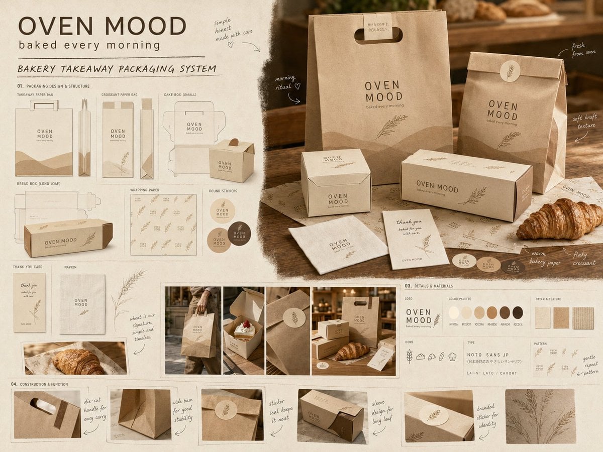 Brand Takeaway Packaging Design Board