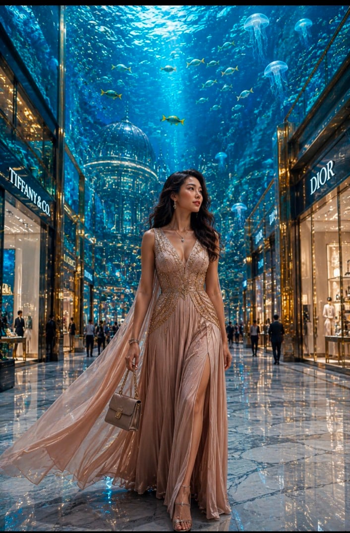 Futuristic Underwater City Portrait