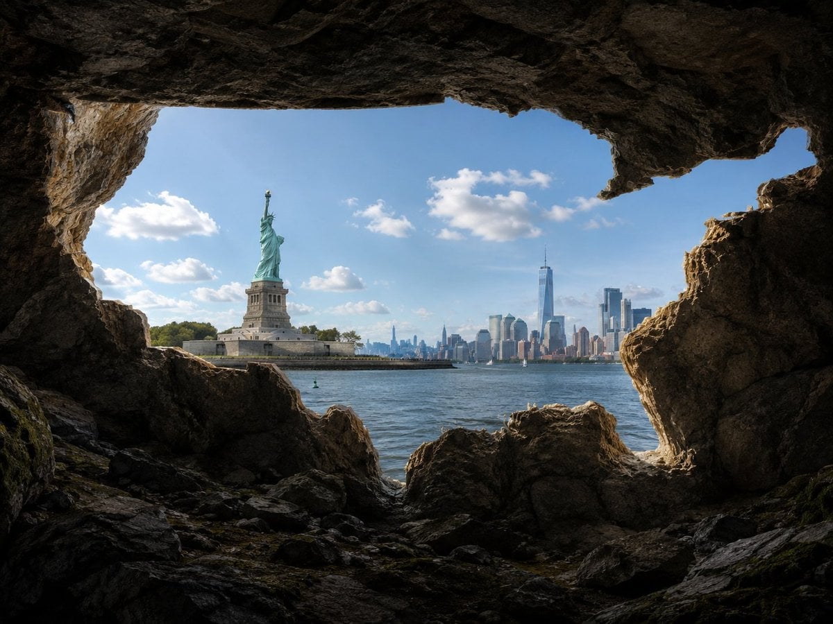 Country Silhouette Cave View