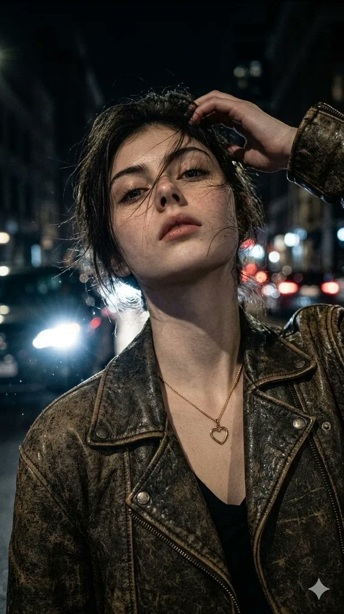 Cinematic Night Portrait with Car Light