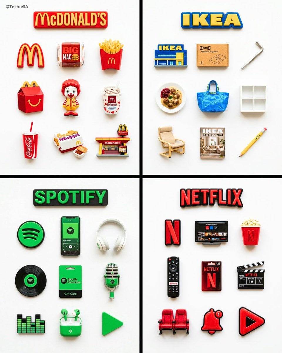 A flat-lay collection of exactly 9 hyper-realistic 3D resi... preview