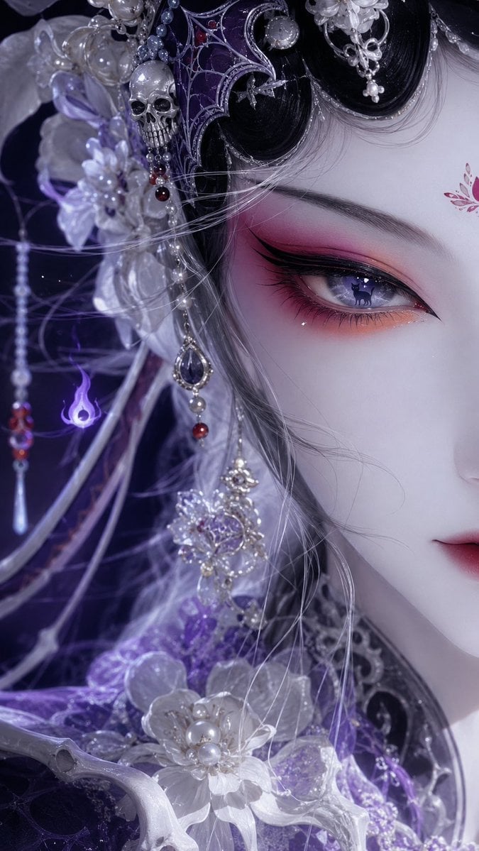 Chinese Opera Eye Makeup Close-up
