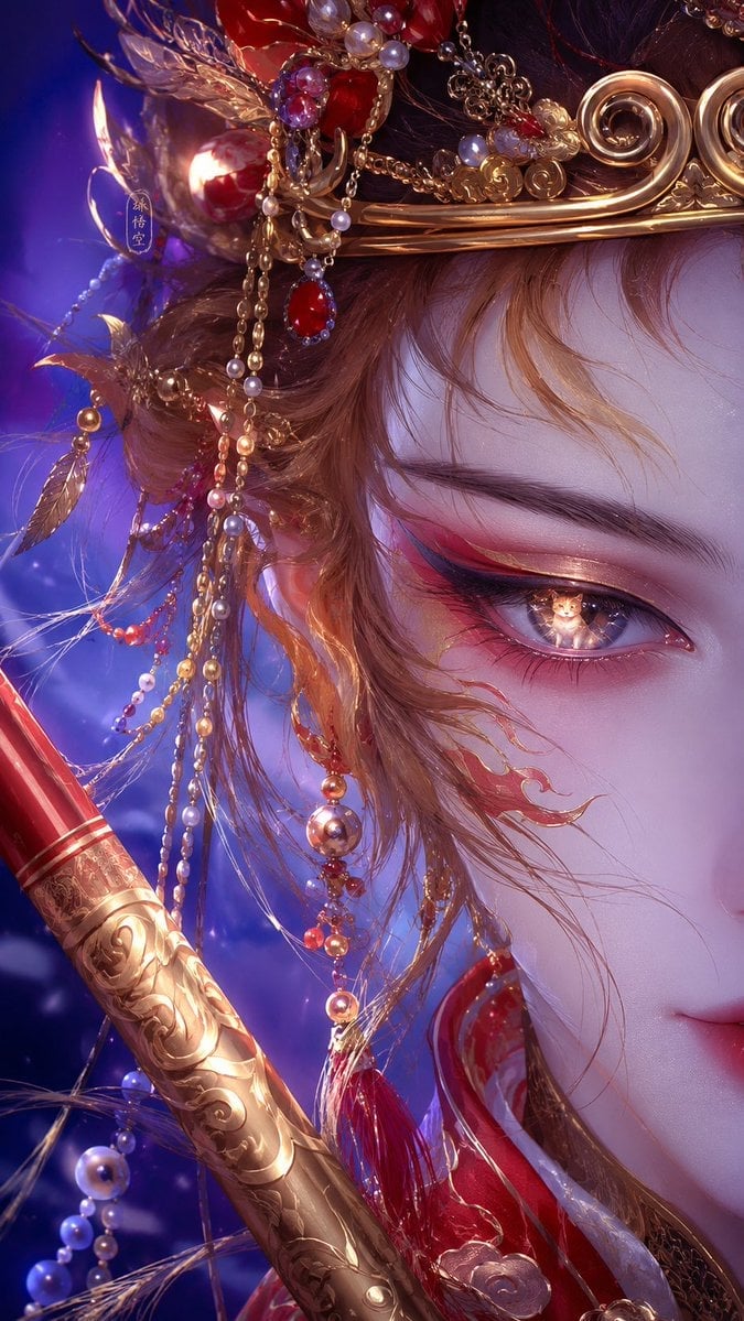 Chinese Opera Eye Makeup Close-up