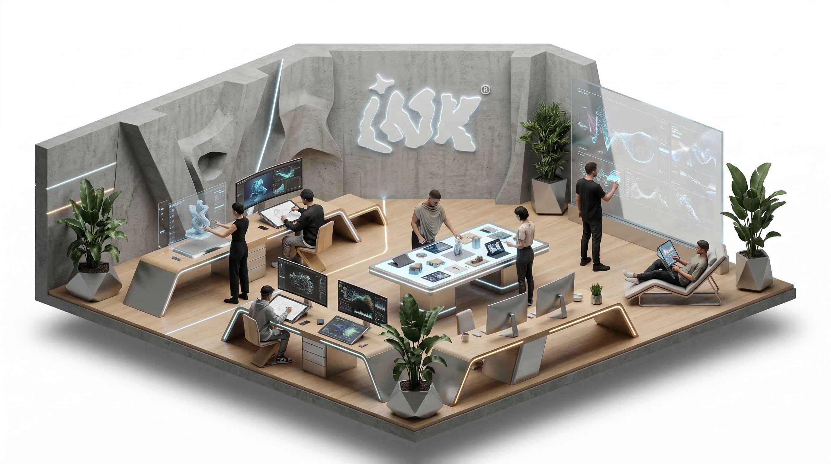 Isometric 3D Corporate Office Diorama