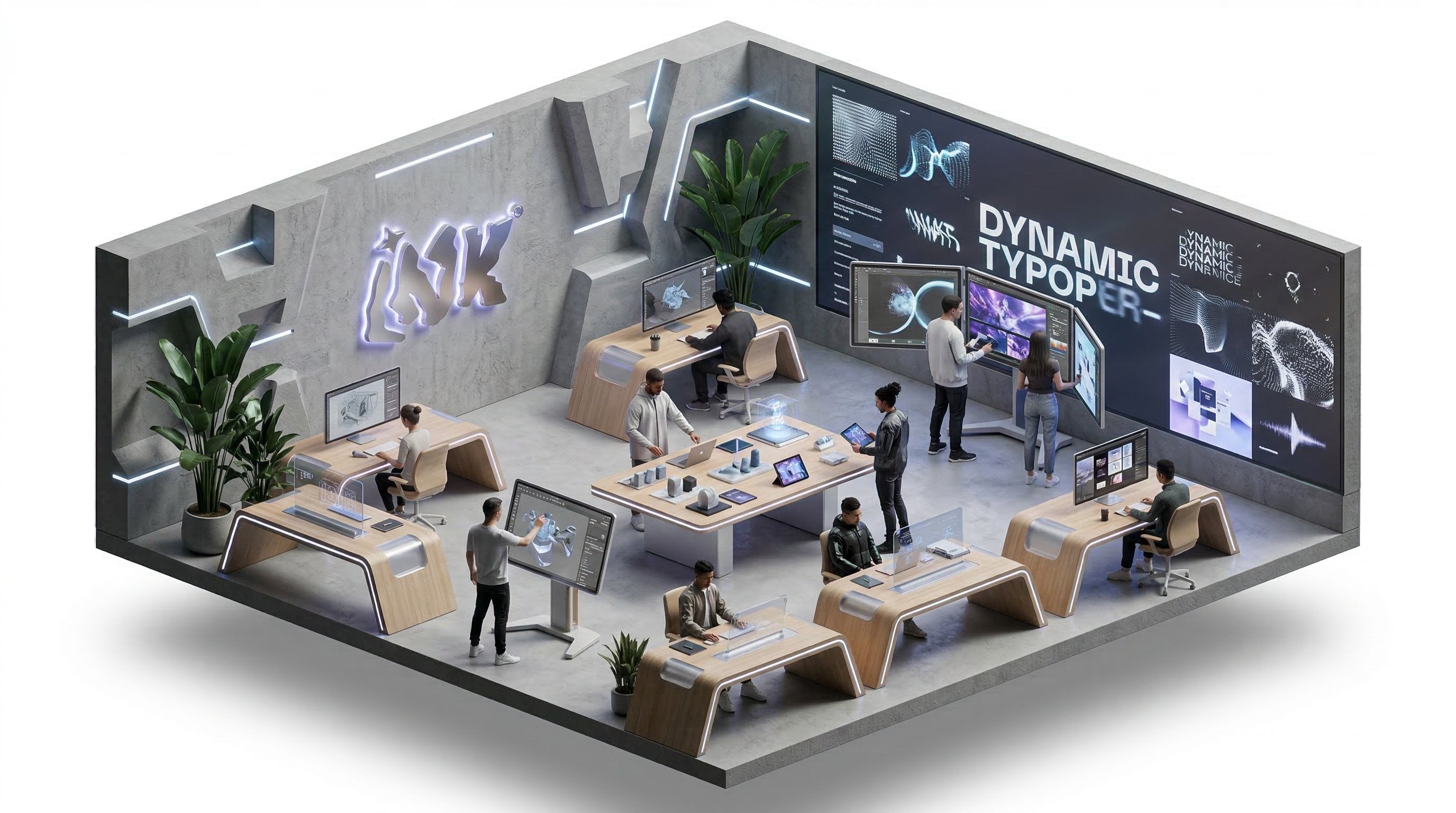 Isometric 3D Corporate Office Diorama