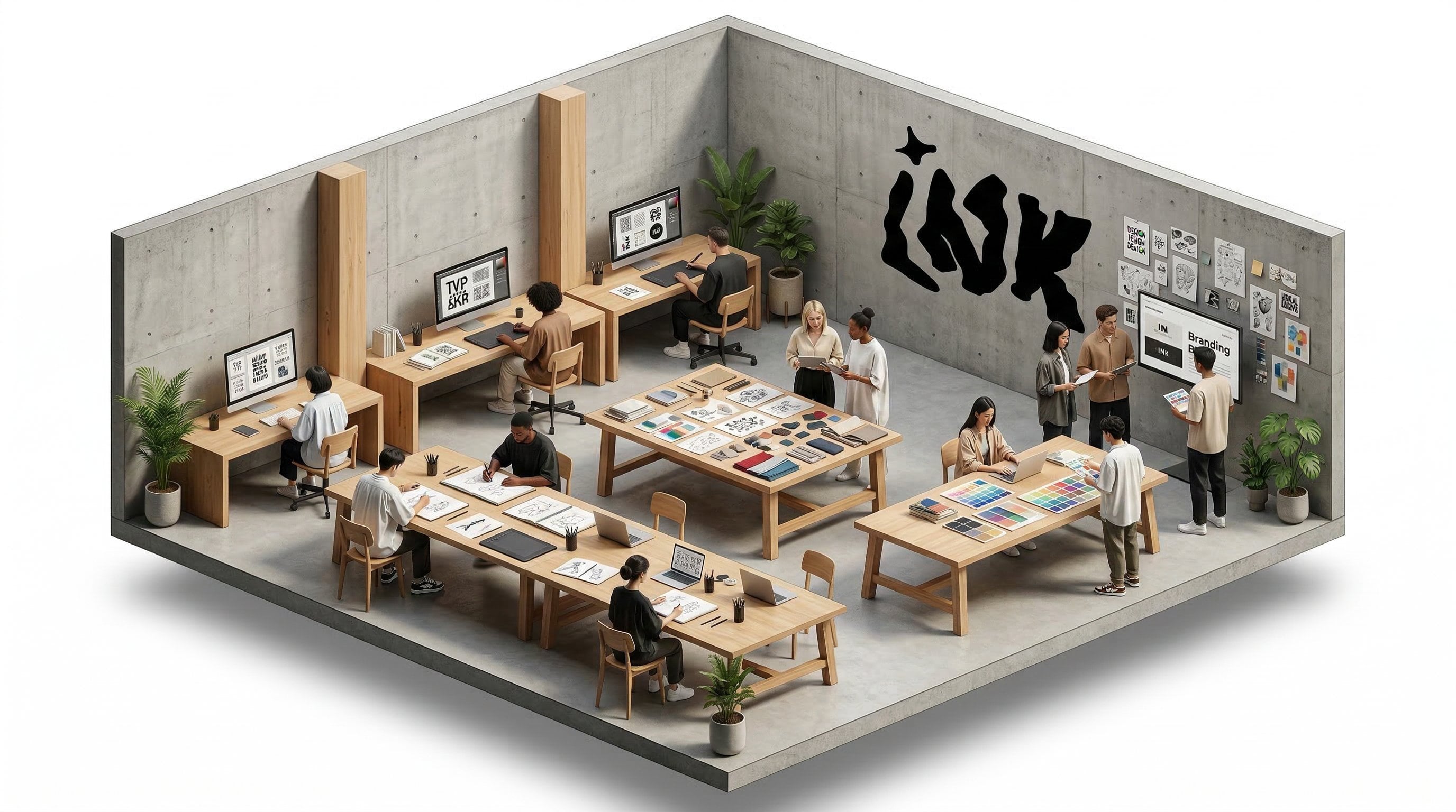 Isometric 3D Corporate Office Diorama