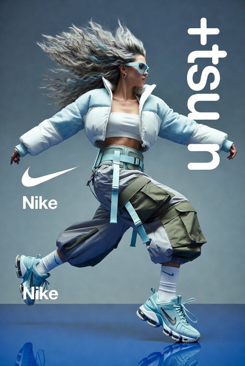 High-Fashion Athletic Action Shot