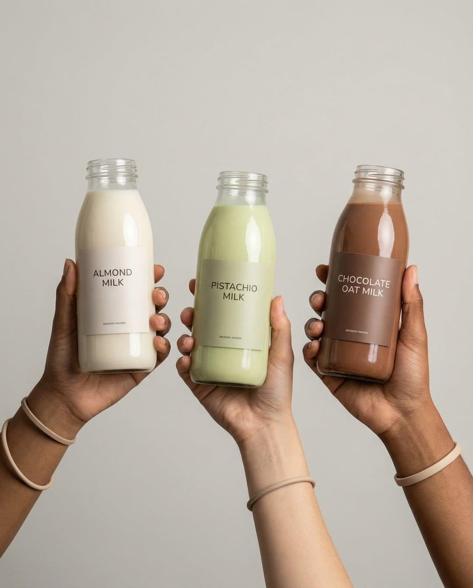 Hands Holding Beverage Bottles