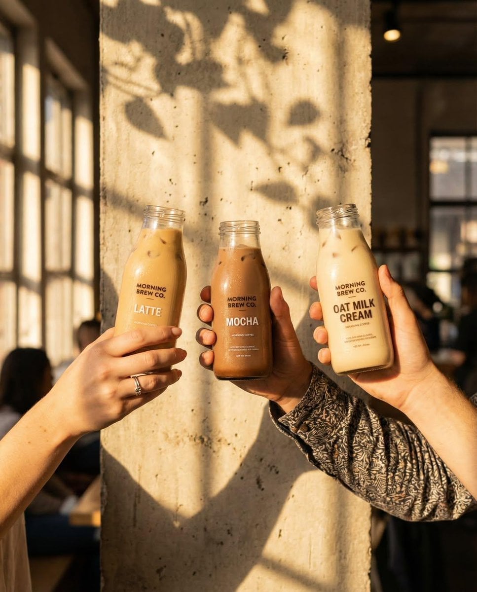 Hands Holding Beverage Bottles