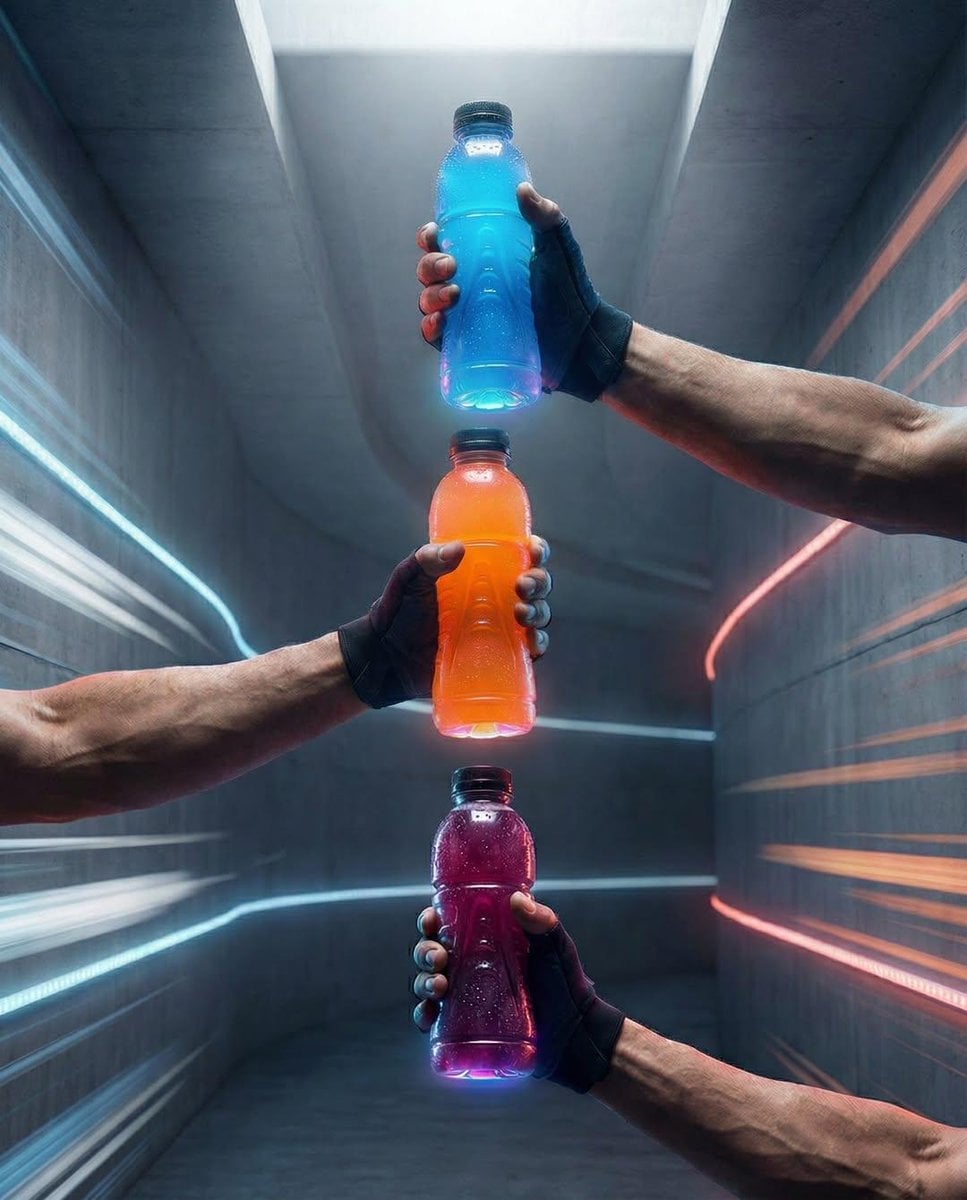 Hands Holding Beverage Bottles