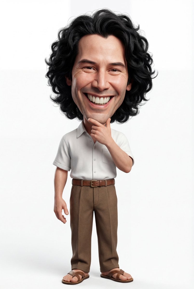 3D Cheerful Man Caricature