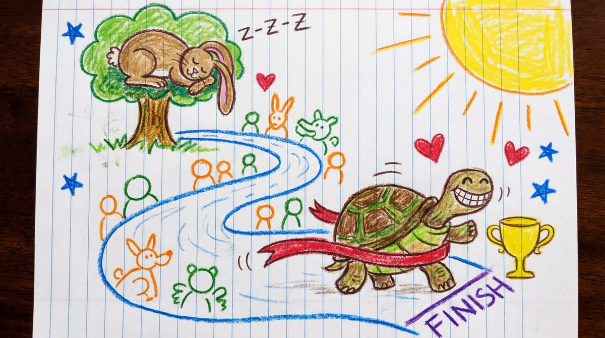 Crayon Drawing on Lined Paper