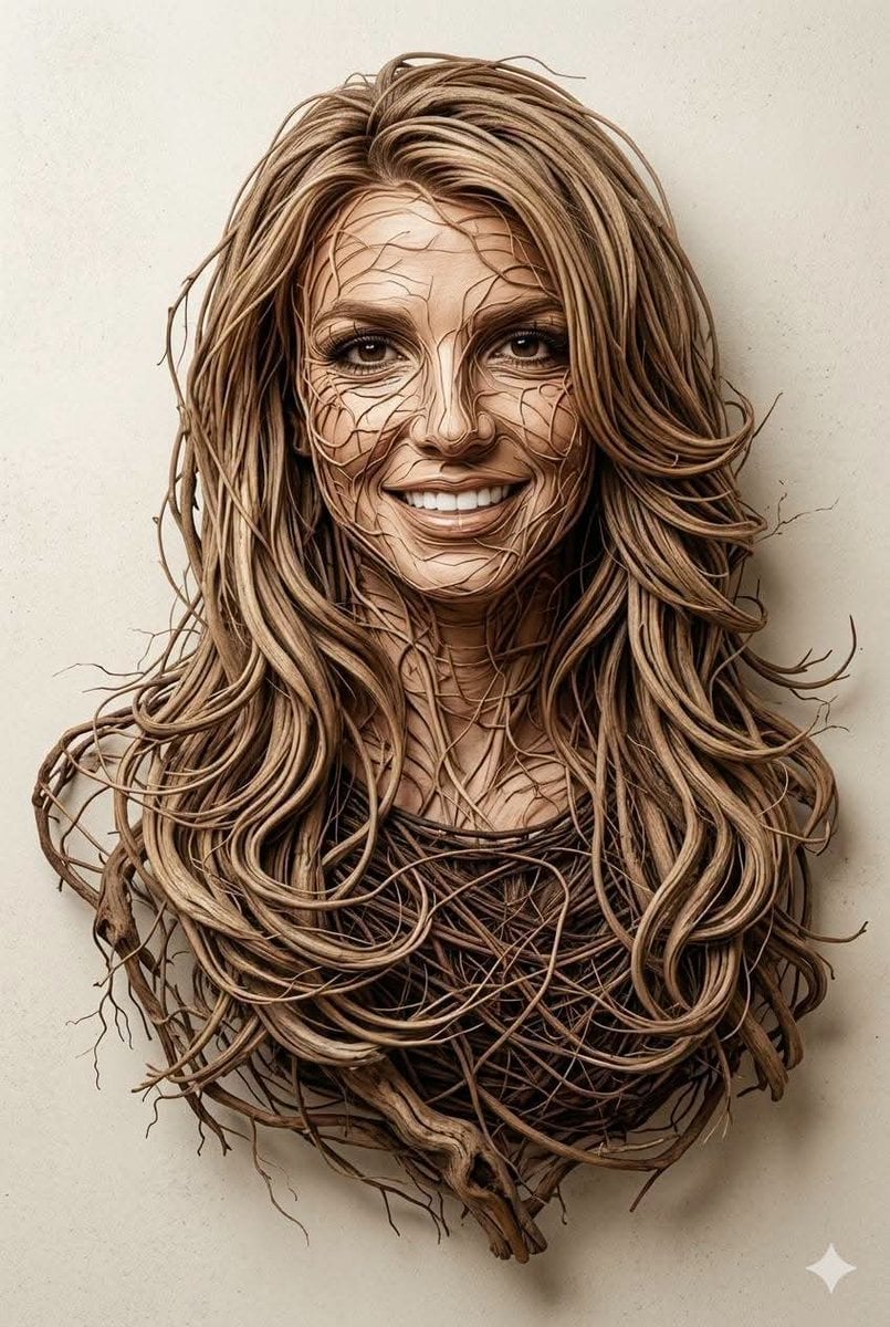 Organic Vine Sculptural Portrait