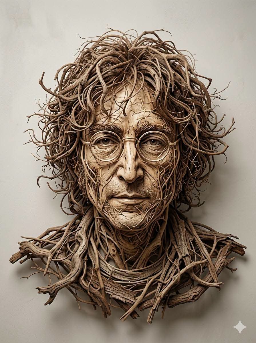 Organic Vine Sculptural Portrait