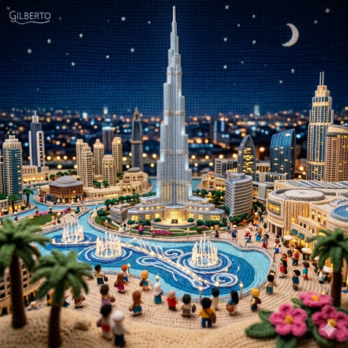 Knitted Amigurumi City Diorama