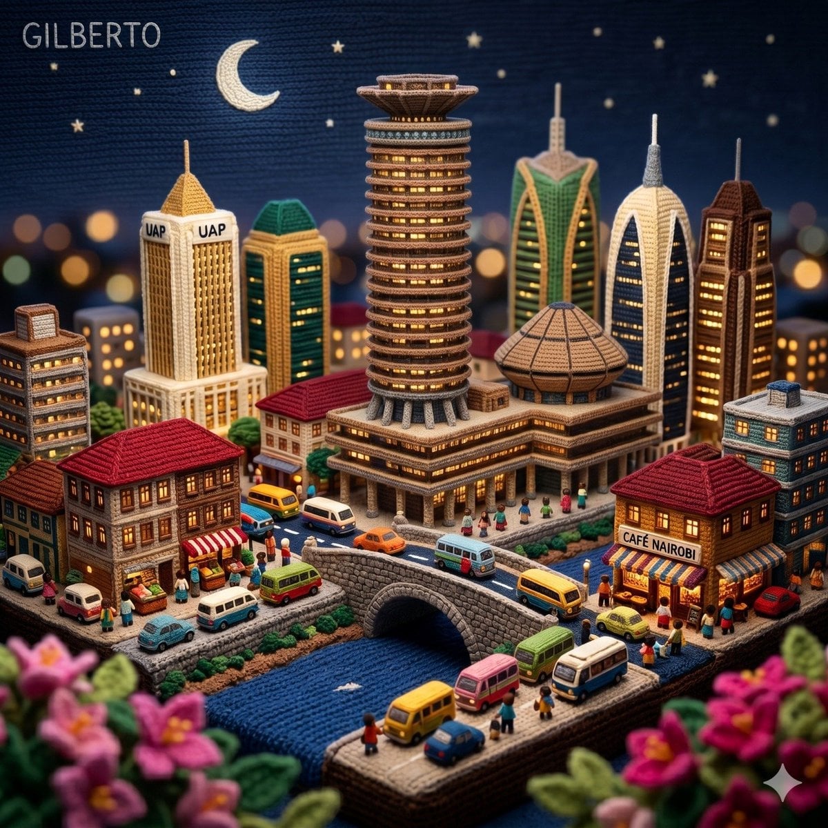 Knitted Amigurumi City Diorama