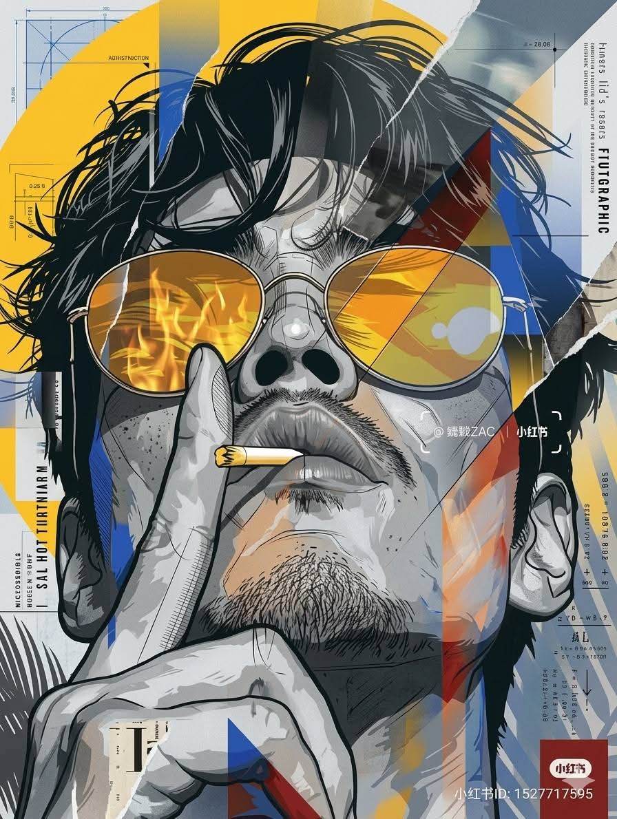 Futuristic Mixed-Media Portrait