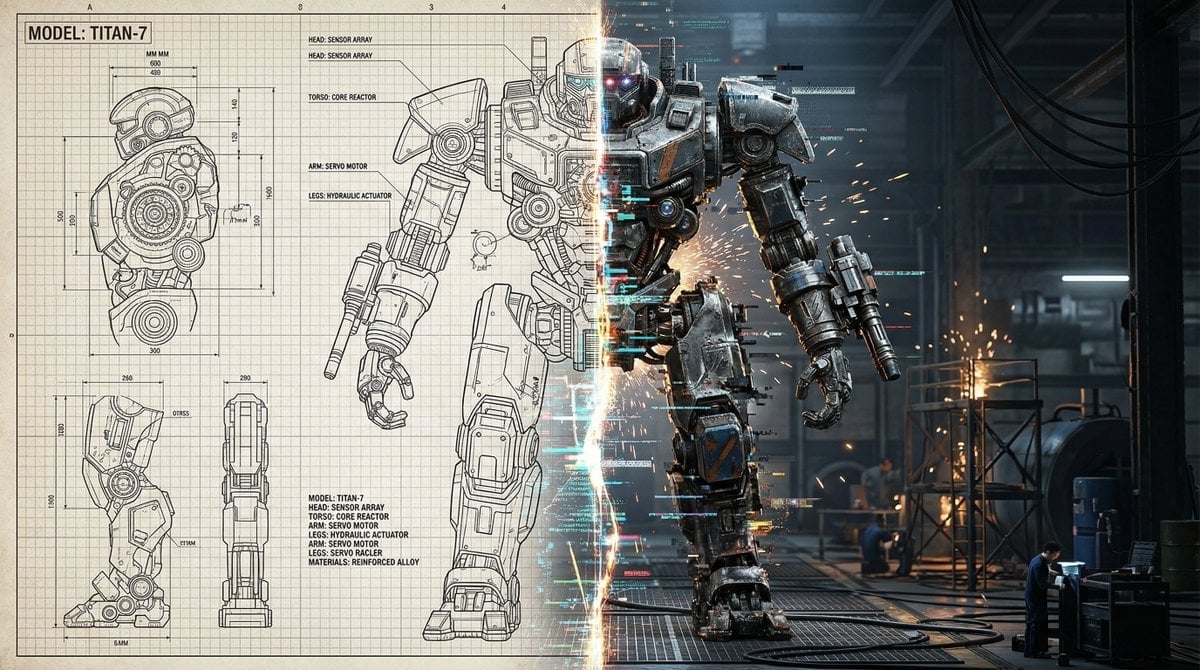 Split Blueprint and 3D Render