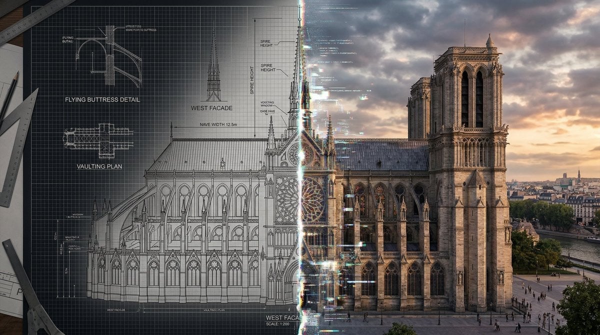 Split Blueprint and 3D Render