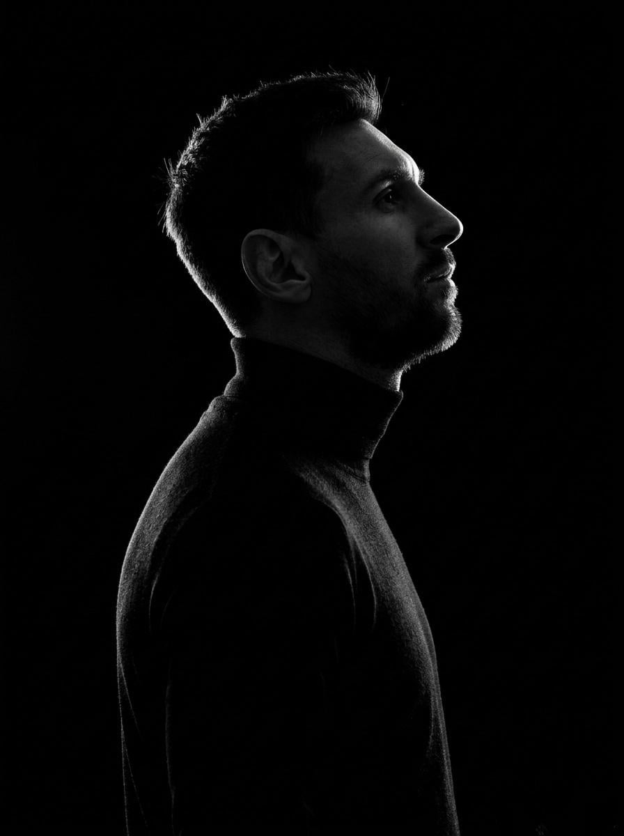 Minimalist Black and White Profile Portrait